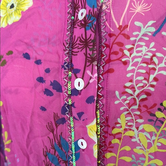 Soft Surroundings XL Dress Pink Under the Sea Embellished with Gems - Picture 5 of 8